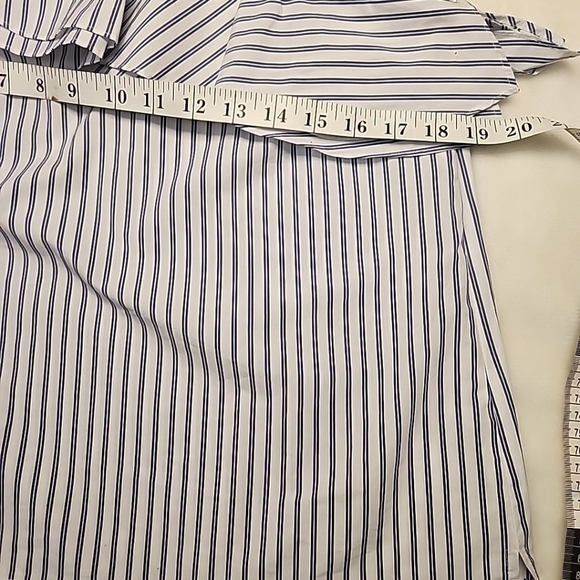 NEW wTag-Women’s J.CREW Blue/White Striped One-Shoulder Shirt Sz 8 - Picture 13 of 13